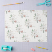 White Poinsettias and Pine Cones Tissue Paper Tissuepapier (Craft)