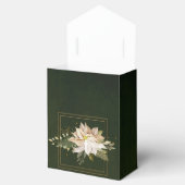 White Poinsettias & Faux Gold Glitter Leaves Bedankdoosjes (Geopend)