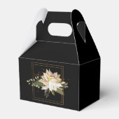 White Poinsettias & Faux Gold Glitter Leaves Bedankdoosjes (Voorkant Zijde)