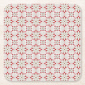 White Poinsettias Pattern kerst Kartonnen Onderzetters (Voorkant)