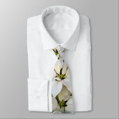 White Poinsettias Wedding Stropdas (Gebonden)