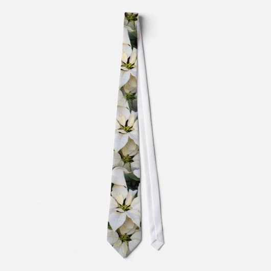White Poinsettias Wedding Stropdas (Voorkant)