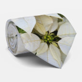 White Poinsettias Wedding Stropdas (Opgerold)