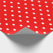 White poka Dot on Red Large Space Wrapping Paper Cadeaupapier (Hoek)
