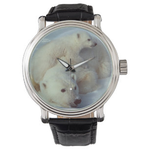 White Polar Beer Family Horloge