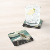 White Polar Beer Hunter op rock Bier Onderzetter (Rechterzijde)