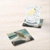 White Polar Beer Hunter op rock Kartonnen Onderzetters (Insitu)