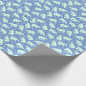 White Polar Beer on Blue All Occasion Cadeaupapier (Hoek)