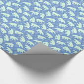 White Polar Beer on Blue All Occasion Cadeaupapier (Hoek)