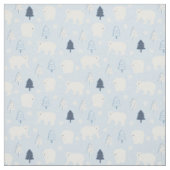 White Polar Beren Snowflakes Light Blue Stof (Swatch)