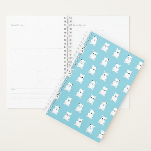 White Polar Teddy Bear Planner (Display)