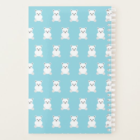 White Polar Teddy Bear Planner (Achterkant)