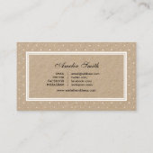 White Polka Dot Blue Ribbon Social Media Kraft Visitekaartje (Achterkant)