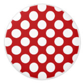 White Polka Dot Design - Drawer Knob Keramische Knop (Voorkant)