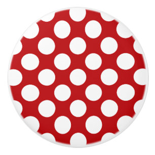 White Polka Dot Design - Drawer Knob Keramische Knop