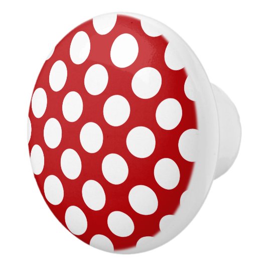 White Polka Dot Design - Drawer Knob Keramische Knop (Rechts)