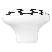 White Polka Dot Design Keramische Knop (Zijkant)