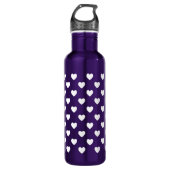 White Polka Dot Hearts Waterfles (Voorkant)