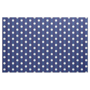 White Polka Dot Navy Blue Stof