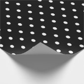 White Polka Dot on Black Large Space Cadeaupapier (Hoek)