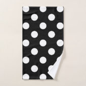 White Polka Dot on Black Pattern Bad Handdoek (Handdoek)