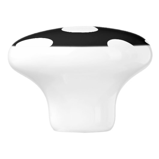 White Polka Dot on Black Pattern Keramische Knop (Zijkant)