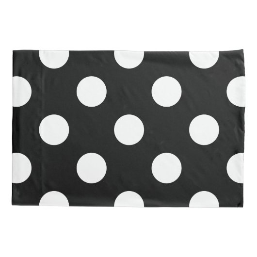 White Polka Dot on Black Pattern Kussensloop (Achterkant)
