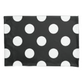 White Polka Dot on Black Pattern Kussensloop (Voorkant)