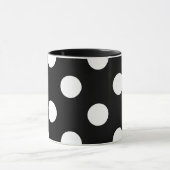 White Polka Dot on Black Pattern Mok (Midden)