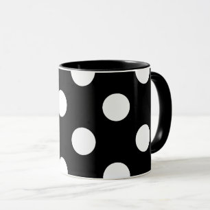 White Polka Dot on Black Pattern Mok