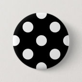 White Polka Dot on Black Pattern Ronde Button 5,7 Cm (Voorkant)