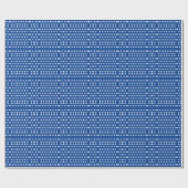 White Polka Dot on Blue Background Cadeaupapier (Vlak)