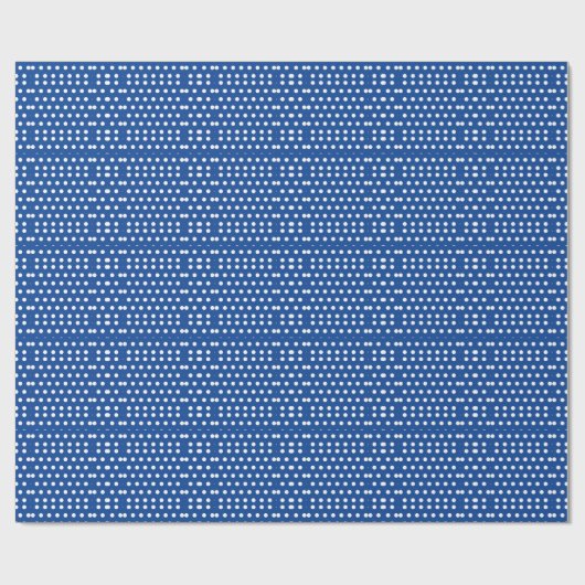 White Polka Dot on Blue Background Cadeaupapier (Vlak)
