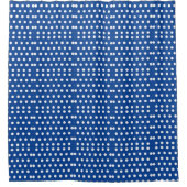 White Polka Dot on Blue Background Douchegordijn (Voorkant)