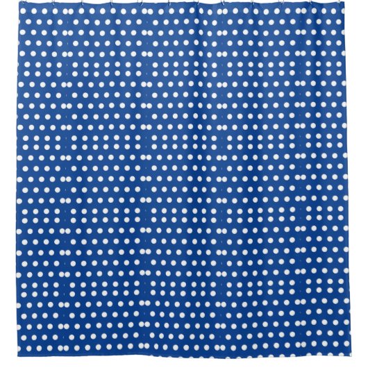 White Polka Dot on Blue Background Douchegordijn (Voorkant)