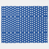 White Polka Dot on Blue Background Fleece Deken (Voorkant (Horizontaal))