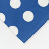 White Polka Dot on Blue Background Fleece Deken (Hoek)