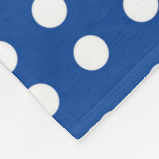 White Polka Dot on Blue Background Fleece Deken (Hoek)