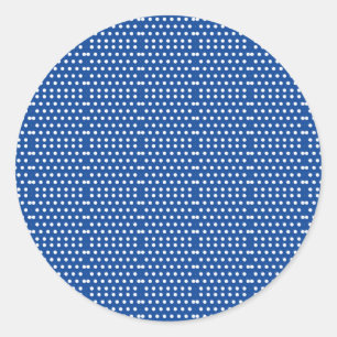 White Polka Dot on Blue Background Ronde Sticker