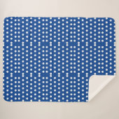 White Polka Dot on Blue Background Sherpa Deken (Voorkant (horizontaal))