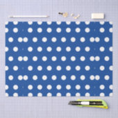 White Polka Dot on Blue Background Tissuepapier (Craft)