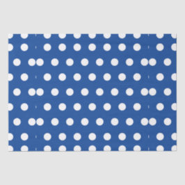 White Polka Dot on Blue Background Tissuepapier