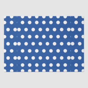 White Polka Dot on Blue Background Tissuepapier