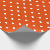 White Polka Dot on Bright Oranje Large Space Cadeaupapier (Hoek)