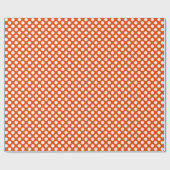 White Polka Dot on Bright Oranje rapping Paper Cadeaupapier (Vlak)