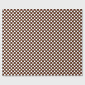 White Polka Dot on Brown Wrapping Paper Cadeaupapier (Vlak)