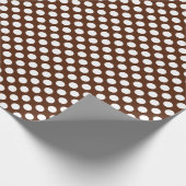 White Polka Dot on Brown Wrapping Paper Cadeaupapier (Hoek)
