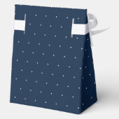 White Polka Dot on Classic Navy Blue Tent Bedankdoosjes (Achterkant)