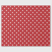 White Polka Dot on Dark Red Large Space Cadeaupapier (Vlak)