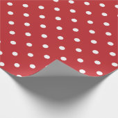 White Polka Dot on Dark Red Large Space Cadeaupapier (Hoek)